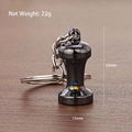 Black nickel coffee tamper metal keychain with colorful accents on wood background - Coffee Tamper (Black)