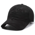 Berretto da baseball in mesh nero da uomo con mimetico e logo ricamato in 3D - Regolabile / Nero