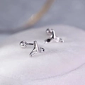 Exquisite 925 silver plated fishtail screw-back stud earrings on soft purple cushion - Silver Fish Tail Style (A240)