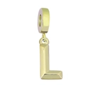 Polished gold plated letter L charm pendant for DIY necklaces and bracelets - Letter L