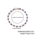 Micro-pave bracelet with purple and white cubic zirconia on a white background - Purple and White