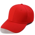 Classic red ponytail baseball cap with solid cotton twill and adjustable back opening - Adult, Adjustable / Red