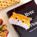 Cute Shiba Inu dog claw clip made of orange and white acetate resin hair accessory - Dog / 8.7cm