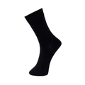 Classic black mid-calf cotton business sock in large size for men's formal wear - Black