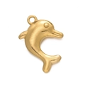 Gold plated stainless steel dolphin charm pendant for DIY bracelets and jewelry - 522# Dolphin Pendant Only / 16*24mm (2 Pieces/Pack) / Gold