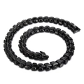 Collar de hombre en acero inoxidable negro estilo punk con cierre de cabeza de dragón - Negro