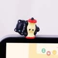 Miniature black cat ornament with apple core for monitor and car dashboard decor - Type C Cat with Apple Core