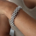 Bracciale a catena spessa multistrato argento vintage per donna in metallo lucido - Bracciale-18cm / Color Acciaio
