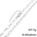 Sleek silver stainless steel cross chain necklace 450x6mm minimalist jewelry - Silver Widened Chain Style (KN289070-Z)