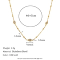 Minimalist 18K gold plated stainless steel chain necklace with marquise zircon pendants - Thin Chain Tassel Pendant (Gold-1)