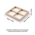 Champagne gold 4-slot jewelry display tray for rings and necklaces 19.8x19.5cm - 4-Slot Grid Tray (White/Champagne)