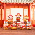 Cute cartoon zodiac horse figurines set with traditional festive ornaments for desk decor - -381 Auspicious Imperial Horse Set 6 / Full Box Set