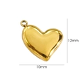 Pendentif coeur doré poli avec dimensions de 10 mm de large et 12 mm de haut sur fond blanc - Coeur Poli (10x12mm)
