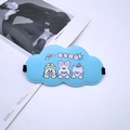Light blue 3D memory foam sleep mask with cute cartoon animals and adjustable strap - Cloud Lake Blue (No Worries)