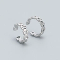 Minimalistische S925 sterling zilveren ear cuffs met gepolijst schakelontwerp - 925 zilver / 10mm / Witgoud