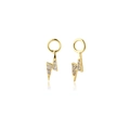 Eleganti orecchini a saetta in argento 925 placcato oro con cristalli scintillanti - Ciondolo Fulmine Bianco / Bianco (Ciondolo)