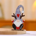 Kerst houten gnome tafeldecoratie met rendiergewei en Welcome tekst op de basis - Hart Gewei Stijl