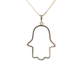 Golden Hamsa hand necklace with colorful gemstones on a delicate box chain pendant - Colorful Zircon Hamsa Hand / Gold