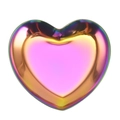 Regenbogenfarbene herzförmige Edelstahlablage für Kosmetik und Schmuck - Regenbogen