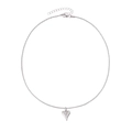 Poliertes Silber-Herzanhänger-Halskette mit schimmernder gedrehter Gliederkette für Damen - Silber