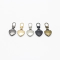 Heart-shaped metal zipper pulls in gold, silver, black, and bronze finishes - Heart Shape - 5 Mixed Colors