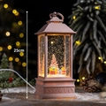 Pink Christmas snow globe lantern with tree and gift boxes, 25cm festive LED decoration - Pink Christmas Gift Bag