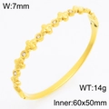 Bracciale a quadrifoglio dorato in acciaio inox con cristalli bianchi 7mm e interno 60x50mm - Stile Quadrifoglio Continuo (KB210736-KSZ)