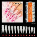 XXXL extra long clear soft gel nail tips size chart and 240pcs boxed coffin nails set - Natural Color - Long Stiletto - H104-20