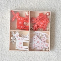 Set de décorations de Noël nordiques en bois avec élans et anges rouges et blancs - Renne Ange-6.5CM-12Pcs