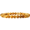 Golden yellow tiger eye natural stone elastic bracelet with 6mm polished round beads - Golden Tiger Eye