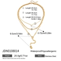 Gold stainless steel 3-layer Y-necklace with dimensions 40cm to 50cm and long pendant - Gold Multi-layer Y-Necklace (JDN0108014)