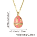 Pink and gold Russian egg pendant necklace with 18K gold plating and pavé zircons - Rose Red