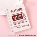 Cute A7 spiral notebook with cream cover and 80 blank pages for portable notes - Keep Going (1732)