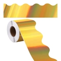 Iridescent gold scalloped bulletin board border roll for classroom and office decoration - 7.6CM*5M / Gold