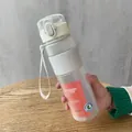 540ml white frosted sports water bottle with silicone sleeve and portable carrying strap - 540ml White