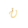 Polished 18k gold plated stainless steel letter V alphabet pendant with bail - Letter U