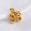 18K gold plated number 96 pendant necklace on white silk fabric for daily wear - Number 96