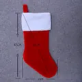 Detail view of a red plush Christmas stocking with size measurements and hanging strap - 50*25cm / Short Plush Christmas Stocking