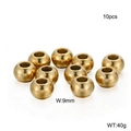 Lot de 10 perles d'espacement dorées de 9 mm en acier inoxydable poli pour bijoux - Style Rond 9mm (KLJ2257-Z) / Lot de 10 / Doré