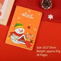 Orange Christmas A5 notebook featuring cute snowman and reindeer illustrations - Christmas Snowman - Yellow / 28 Sheets/1 Book