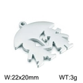 Silver stainless steel couple under umbrella pendant for DIY jewelry, 22x20mm size - Steel Style 1 (KLJ2344-Z)