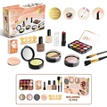 Kids pretend makeup play set with 12 pieces including lipstick and accessories for girls - Black Nail Art Style [12PCS] English Color Box