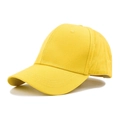 Classic bright yellow cotton baseball cap with six-panel structure and curved brim - M (56-58cm) / Yellow