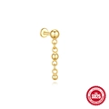 S925 sterling silver drop earrings with triple golden beads in a minimalist design - Metal Bead Drop Gold (#2)
