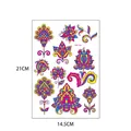 Luminous boho floral temporary tattoo sticker OHB-006 with colorful mandala patterns - Fluorescent OHB-005