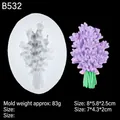 Lavender flower DIY silicone mold for candles and soap with finished purple sample - 3# Lavender
