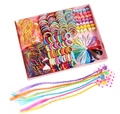 Pink gift box set with colorful hair ties, metal BB clips and braided hair extensions - 780PCS Set + Claw Clip Braid Boxed