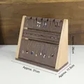Detailed view of 3-tier solid wood jewelry display stand with dimensions 31x26x11.5cm - Storage Set Stand / Coffee Velvet