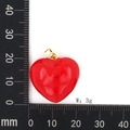 Ciondolo a cuore rosso con gancio dorato e finitura liscia per gioielli DIY, 3g - Cuore Liscio 04 Medio