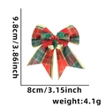 Lazo navideño de tela escocesa roja y verde con cascabeles dorados y bayas - Cuadros Escoceses Rojos y Verdes con Campana (Estilo B)